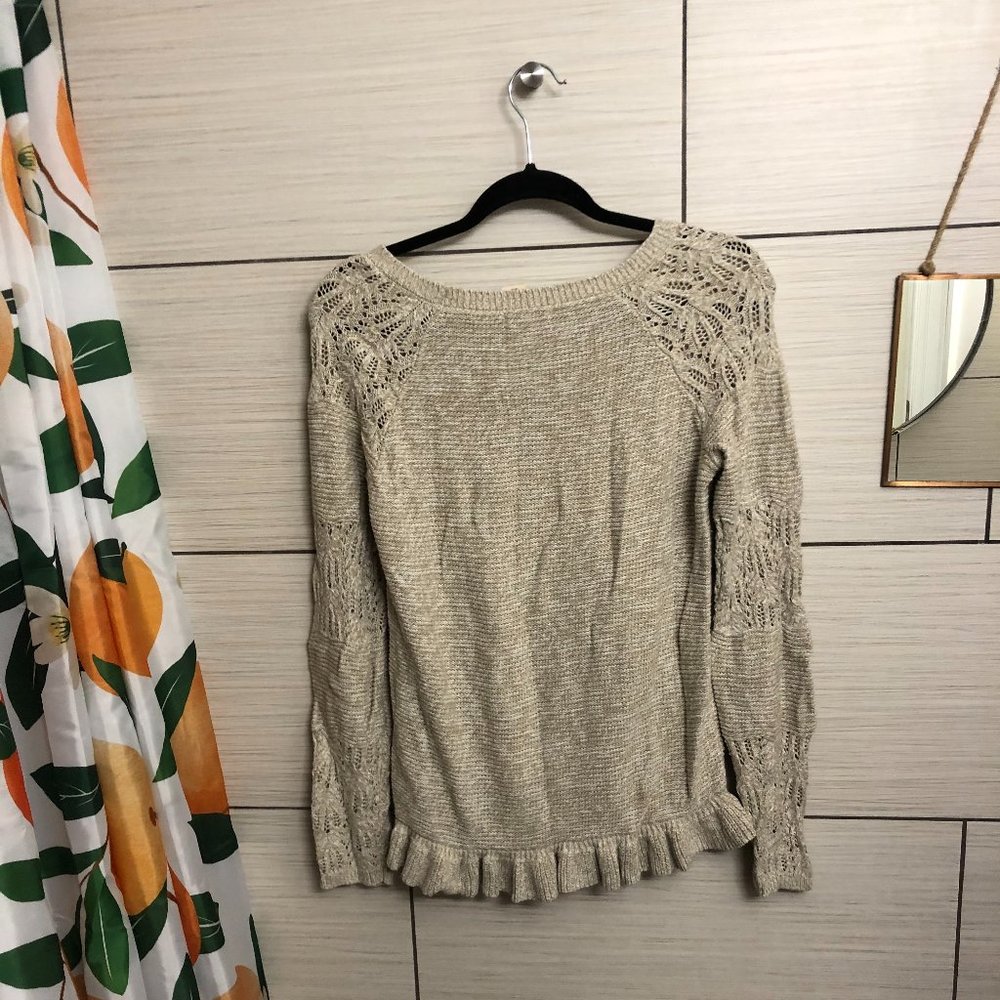 Cream Ruffle Sweater - Picture 2 of 3